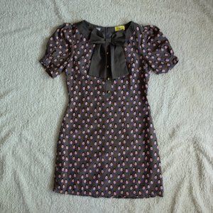 Grey Bird Pattern Dress